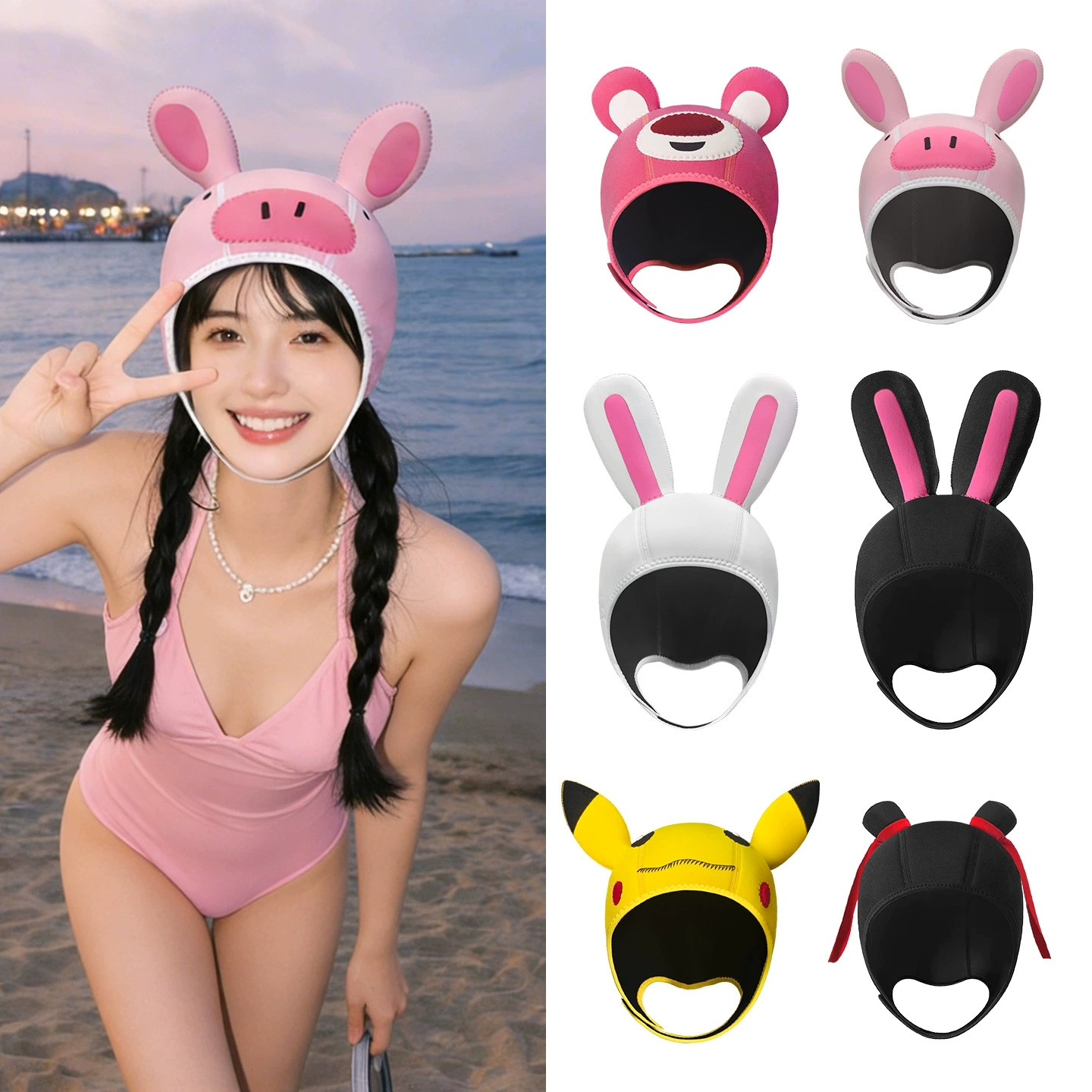 Topi Selam Termal Kartun Lucu  - Aquatic Sports Cap ulasan dan harga