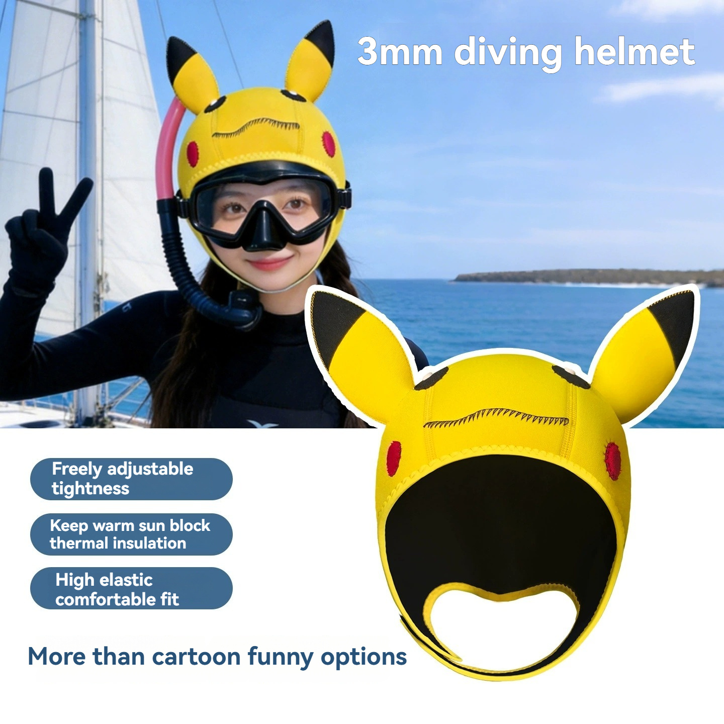 Topi Selam Termal Kartun Lucu  - Aquatic Sports Cap ulasan dan harga